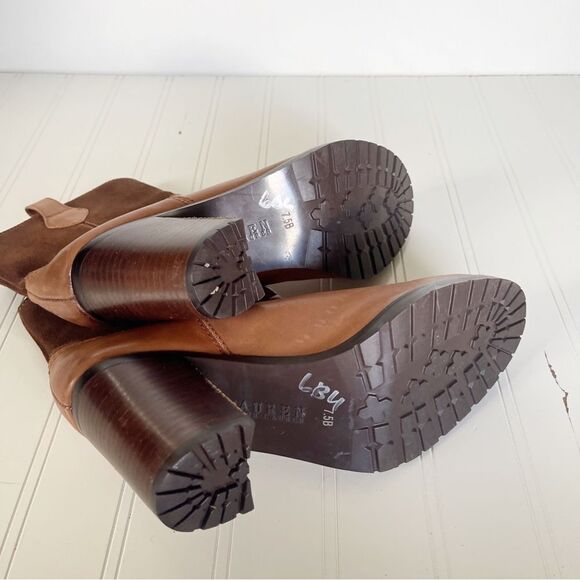 Ralph Lauren Brown Heeled Boots - Picture 6 of 7